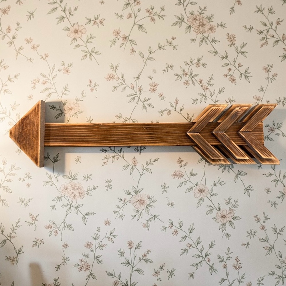 Rustic Solid Wood Arrow Hanging Wall Decor EUC Farmhouse Country Cottage Cabin - Picture 2 of 8